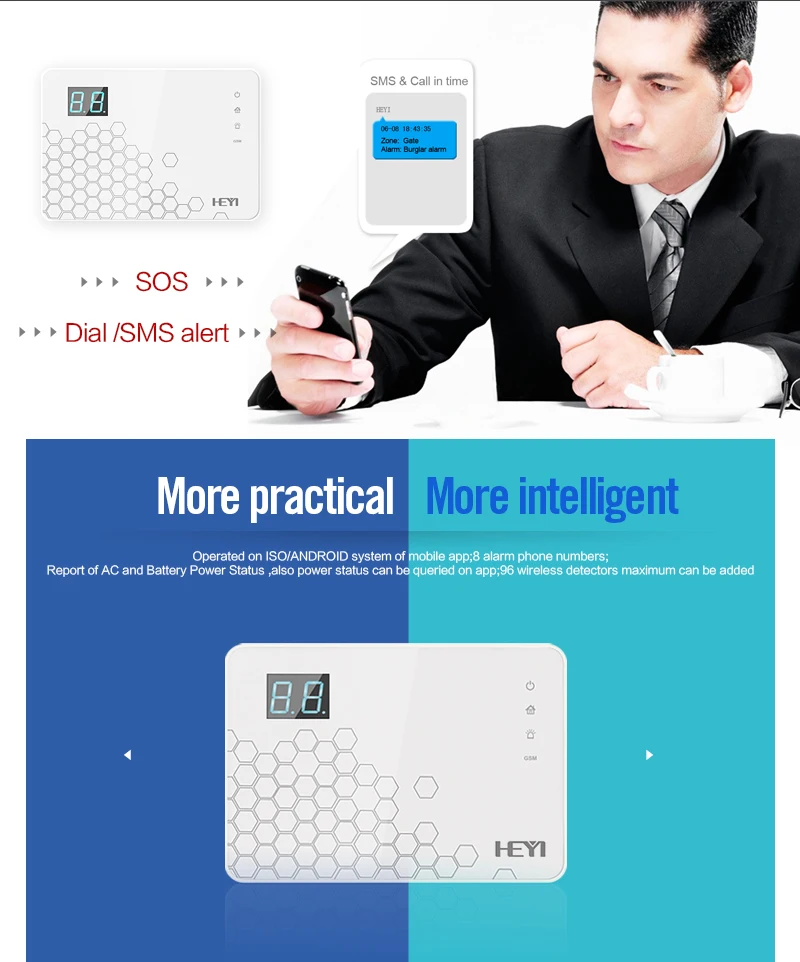 GSM Wireless Home Burglar Security Alarm System with Laser Beam ABS Material Intruder Alert System