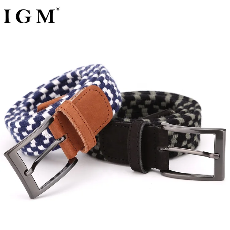 mens cotton braided belts