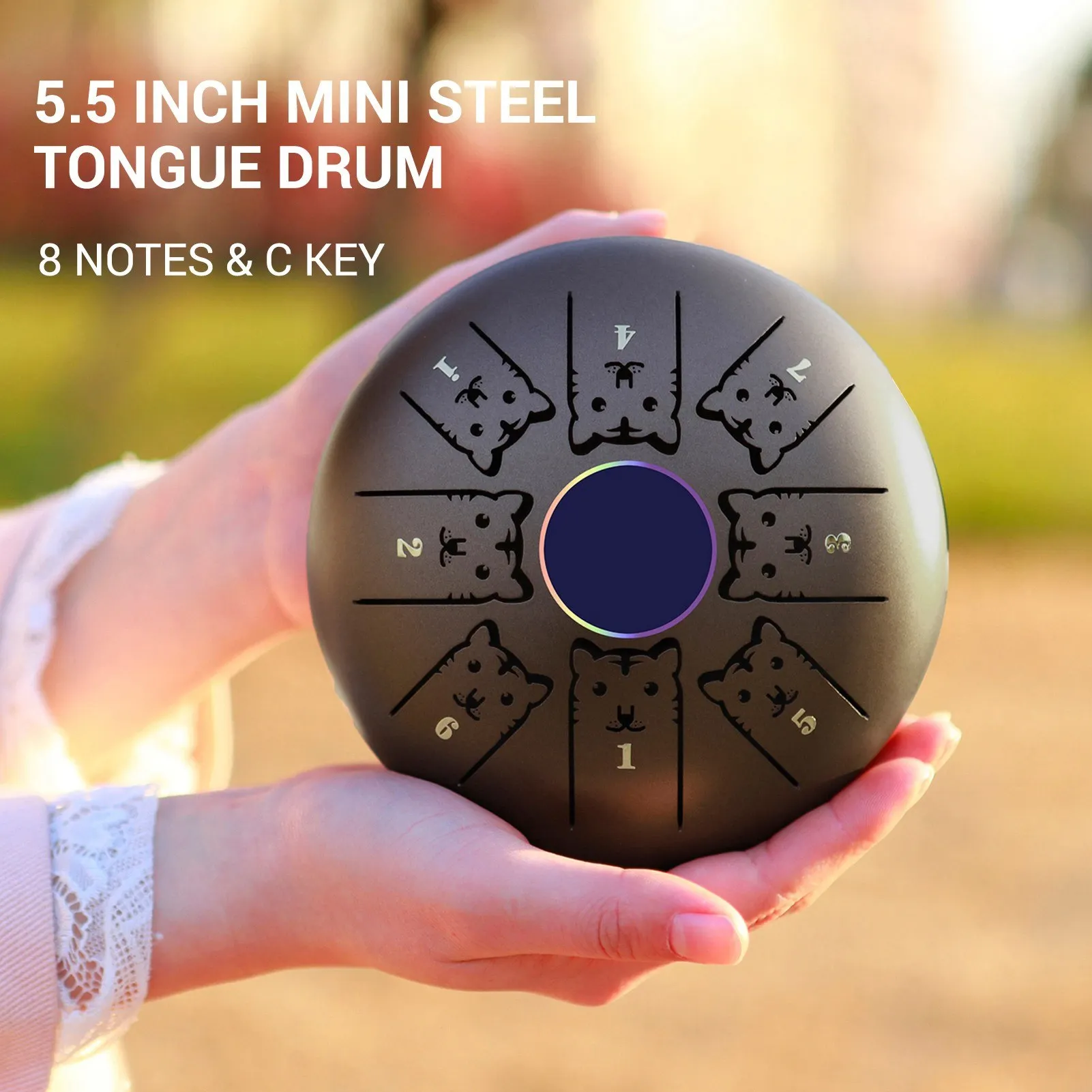 5.5 pouces mini tambour languette en acier 6 notes handpan tambour