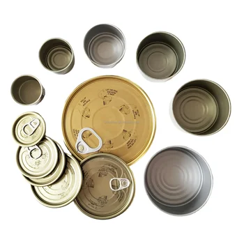 Wholesale High Quality Empty Food Grade Metal Round Tin Can For Tuna Fish/Ham/Meat Chicken Canning Easy Open Can