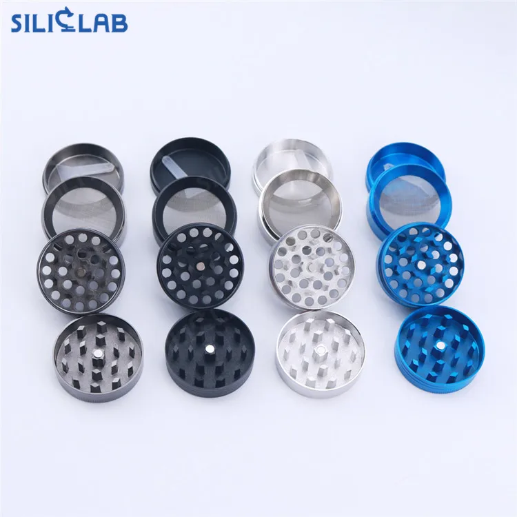 Logo Engraved Metal Herbal Grinder 4 Layers Portable Spice Grinders