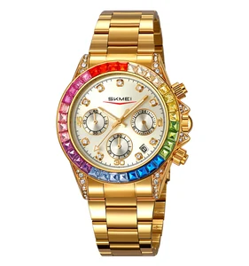 SKMEI 2352 High-end Fashion Business Rhinestone Scales Colorful Vibrant Atmospheric Textured Glass Elegant Exquisite Men's