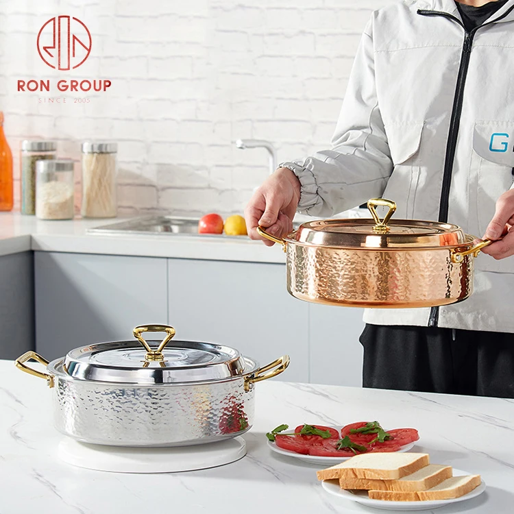 Bhina 1 stuks Grote Gouden Koreaanse Stijl Rijstkom, Koreaanse Roestvrij Staal Kom, Saladekom Mengkom Roestvrij Staal, Capaciteit voor Salades, Noedels, Soepen, Rijst, Fruit (20 cm