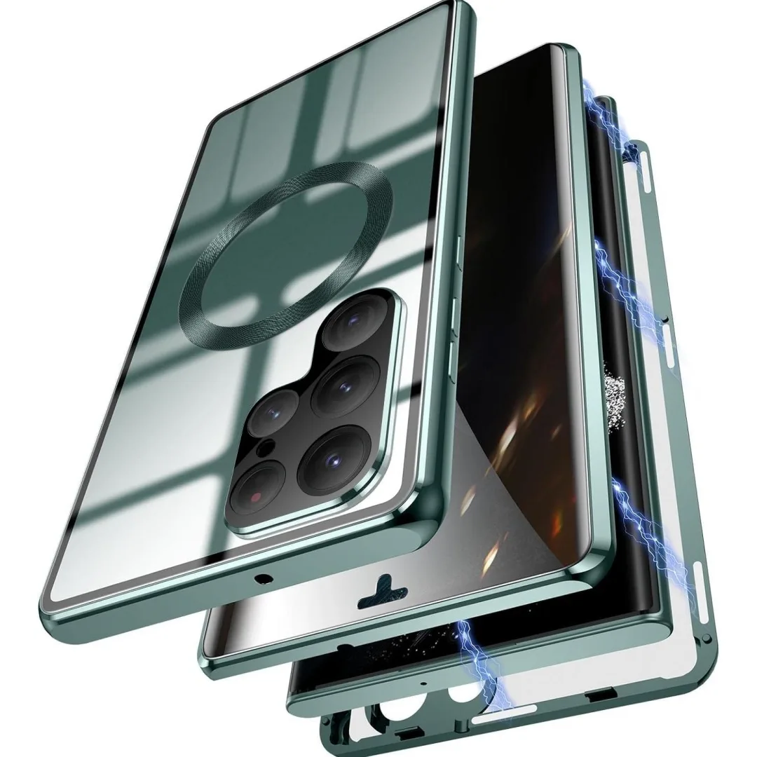 product magnetic dual glass phone case for samsung s25 s24fe s23 ultra laudtec-9