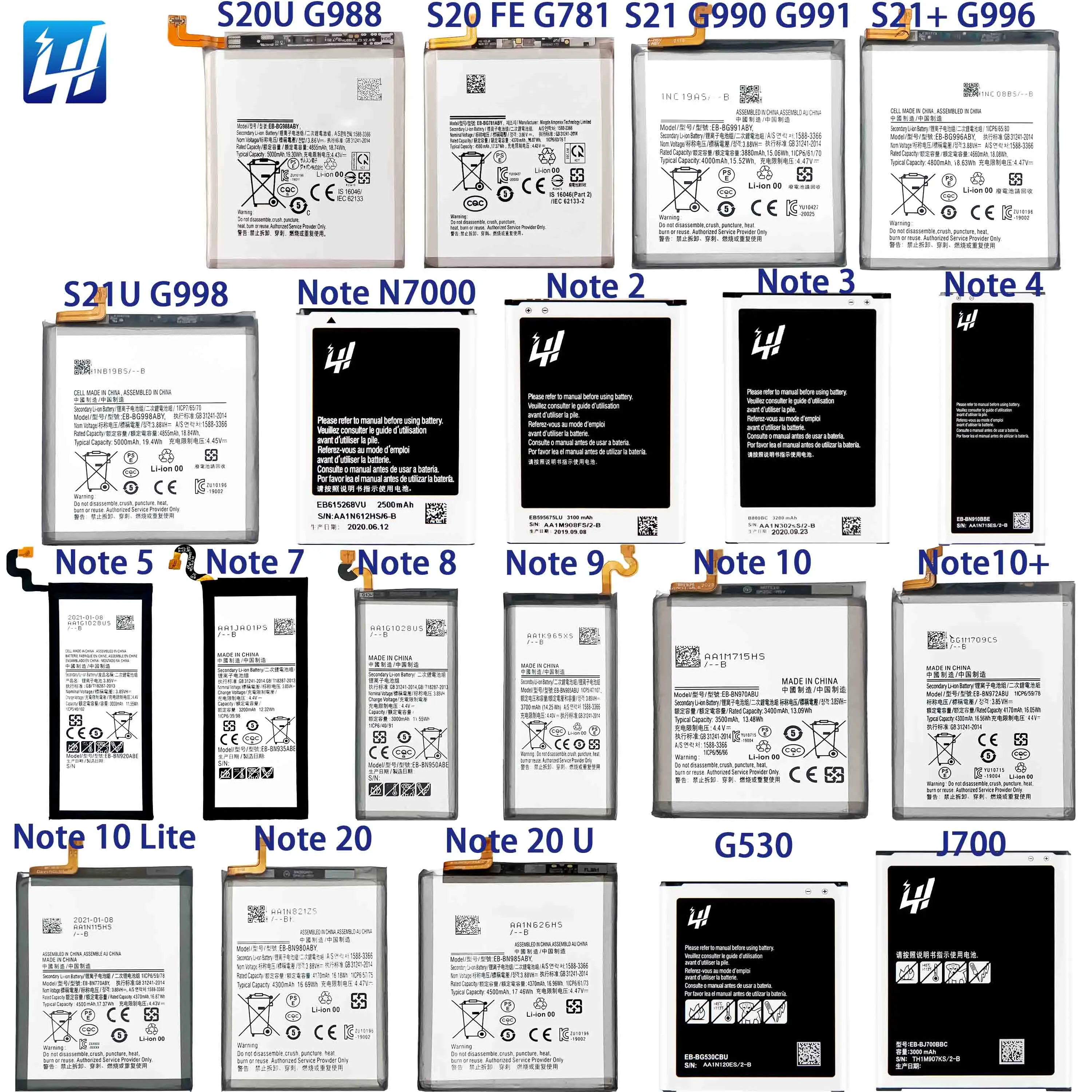 NOTE1 2 3 4 5 7 8 9 10 20 21 Rechargeable Battery for Galaxy Note 9