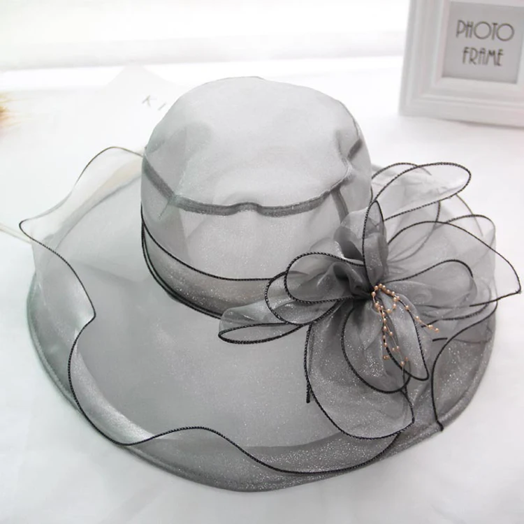 Factory Custom Make Large Samoan Dressy Fascinators Organza Church Hat Colorful Elegant Fancy Women Derby Formal Hat