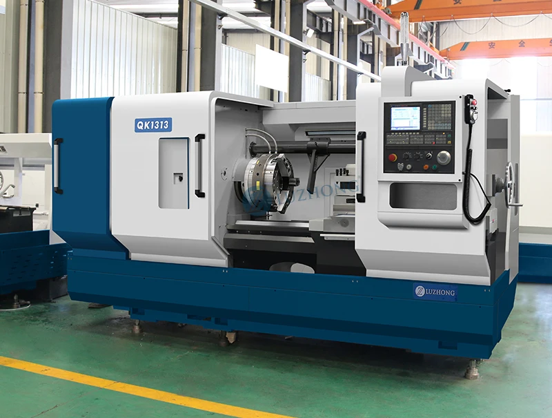 China QK1313 Torno CNC Pipe Threading Lathe 130mm Spindle Hole Double Chuck Horizontal Heavy Duty Single Spindle GSK Control