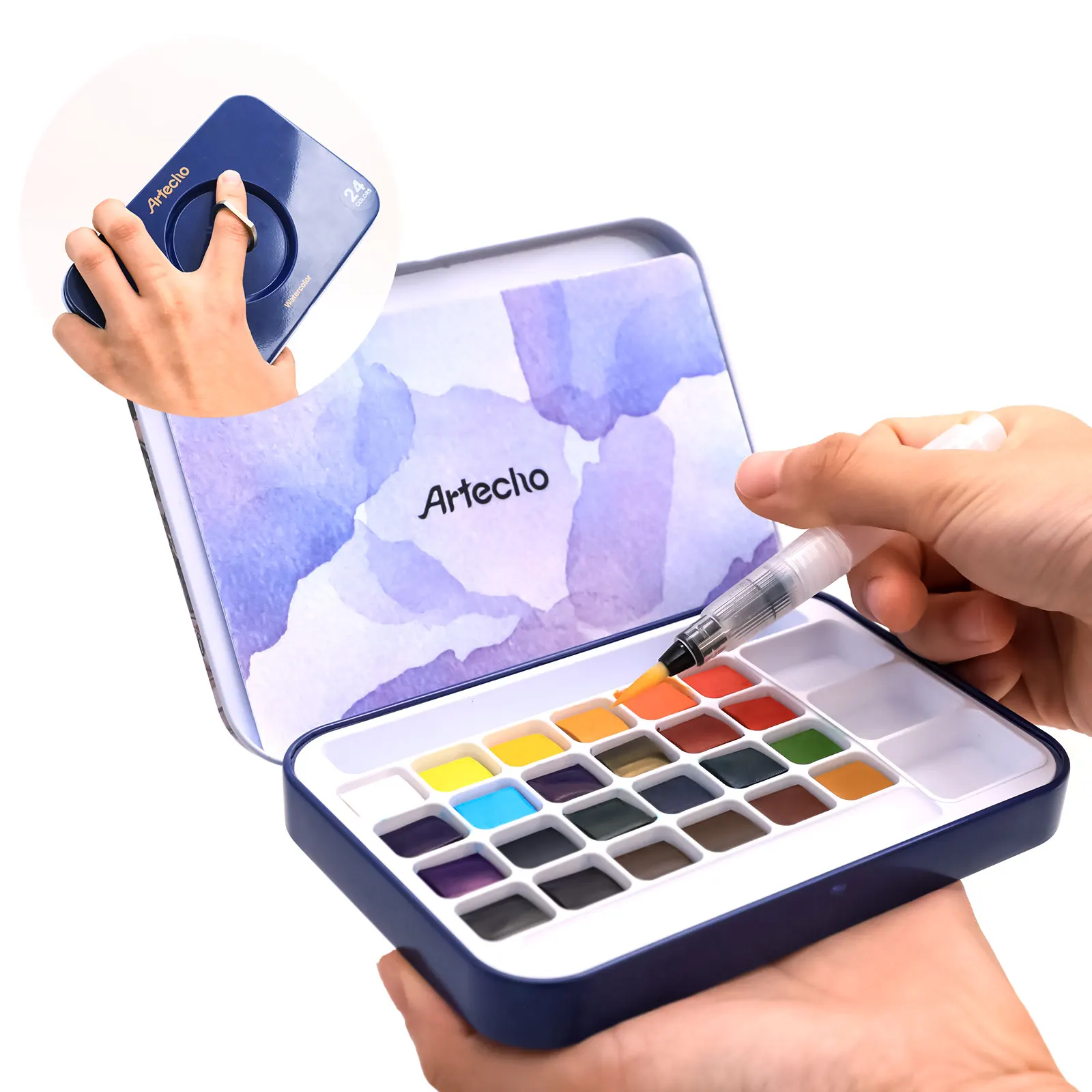 HIMI Gouache Kit de peinture en gelée 18 couleurs vibrantes non toxiques avec palette portable