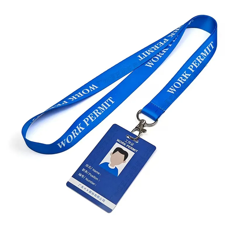 Customised Promotional Silk Screen Printing ID Card Holder Neck Lanyards Custom Logo Anime Polyester preview 3