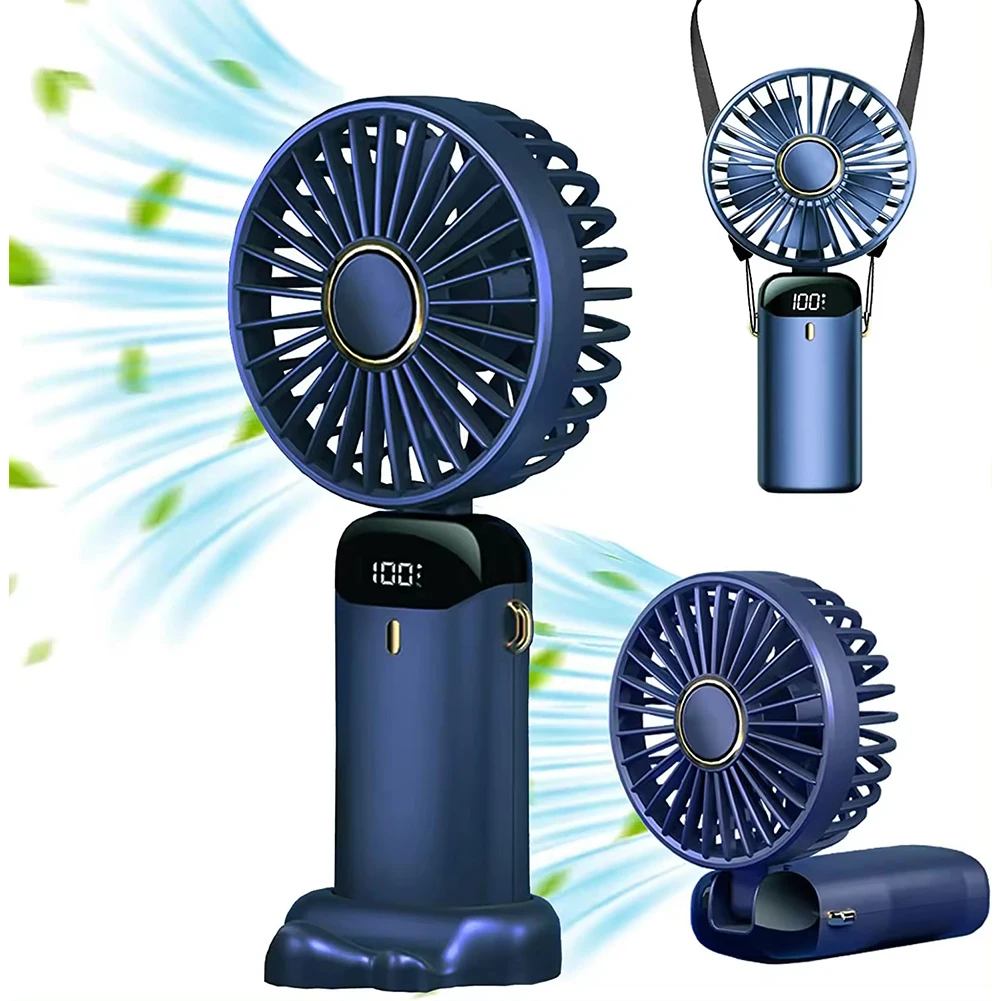 USB Mini Strong Wind Handheld Fan USB Rechargeable Mini Desktop Air Cooler Outdoor Fan Cooling Travel Hand Fans for Outdoor