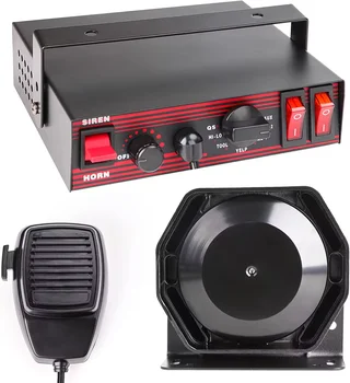 Vehicle Warning Horn Car Siren Speaker 100W 200W 300W 12V 7 Loud Sound Microphone Fire Loudspeaker Emergency Alarm System