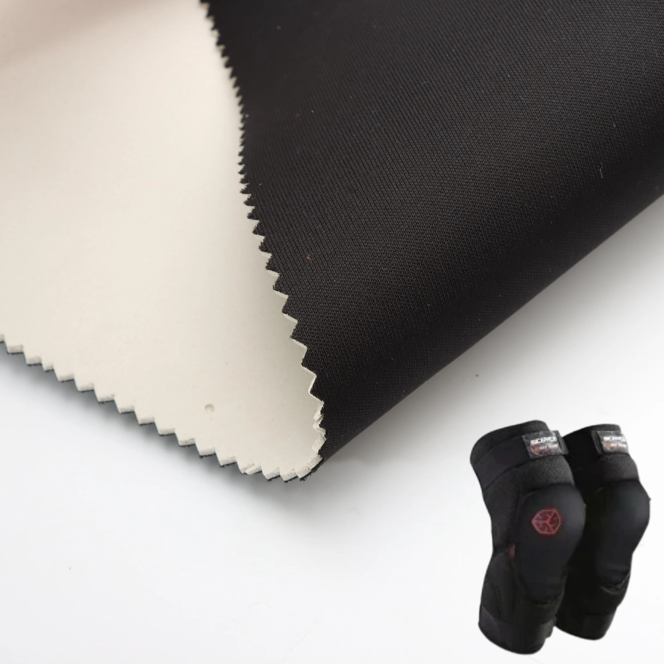 Wodoodporna dzianinowa tkanina EVA z laminatem wykonana na zamówienie fabrycznego zastosowania do tkaniny piankowej na bagaże / ochronnego pasa biodrowego / sportowych ochraniaczy kolan