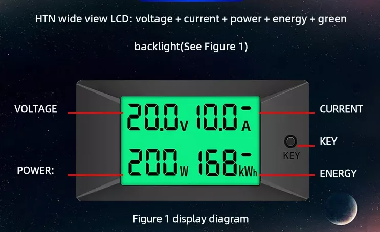 Alibaba.com: PZEM-025 DC300V 200A 90000W LCD Digital Voltmeter Ammeter ...