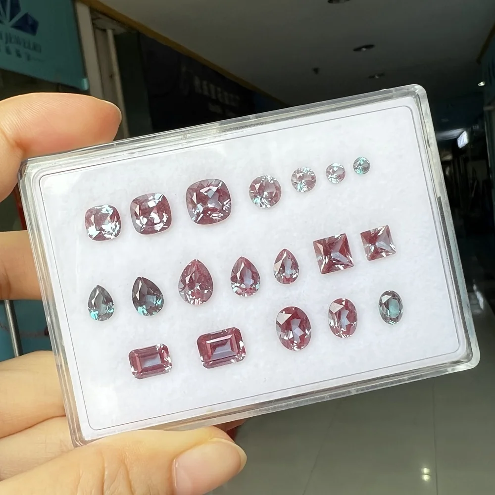 GRC Certificate Lab Grown Sapphire Fancy Cut Color Loose Gemstone Laboratory LAB Created Emerald Alexander Stones