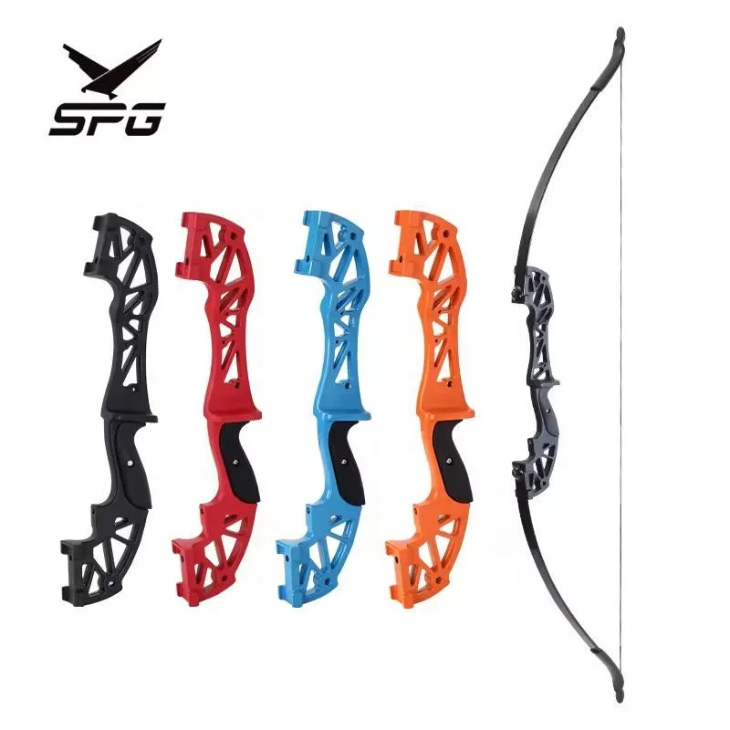 SPG Recurve Straight Bow Archery Hunting Bows and Arrow Set Metal Takedown Riser 40 Lbs Outdoor Sports Training Equipment