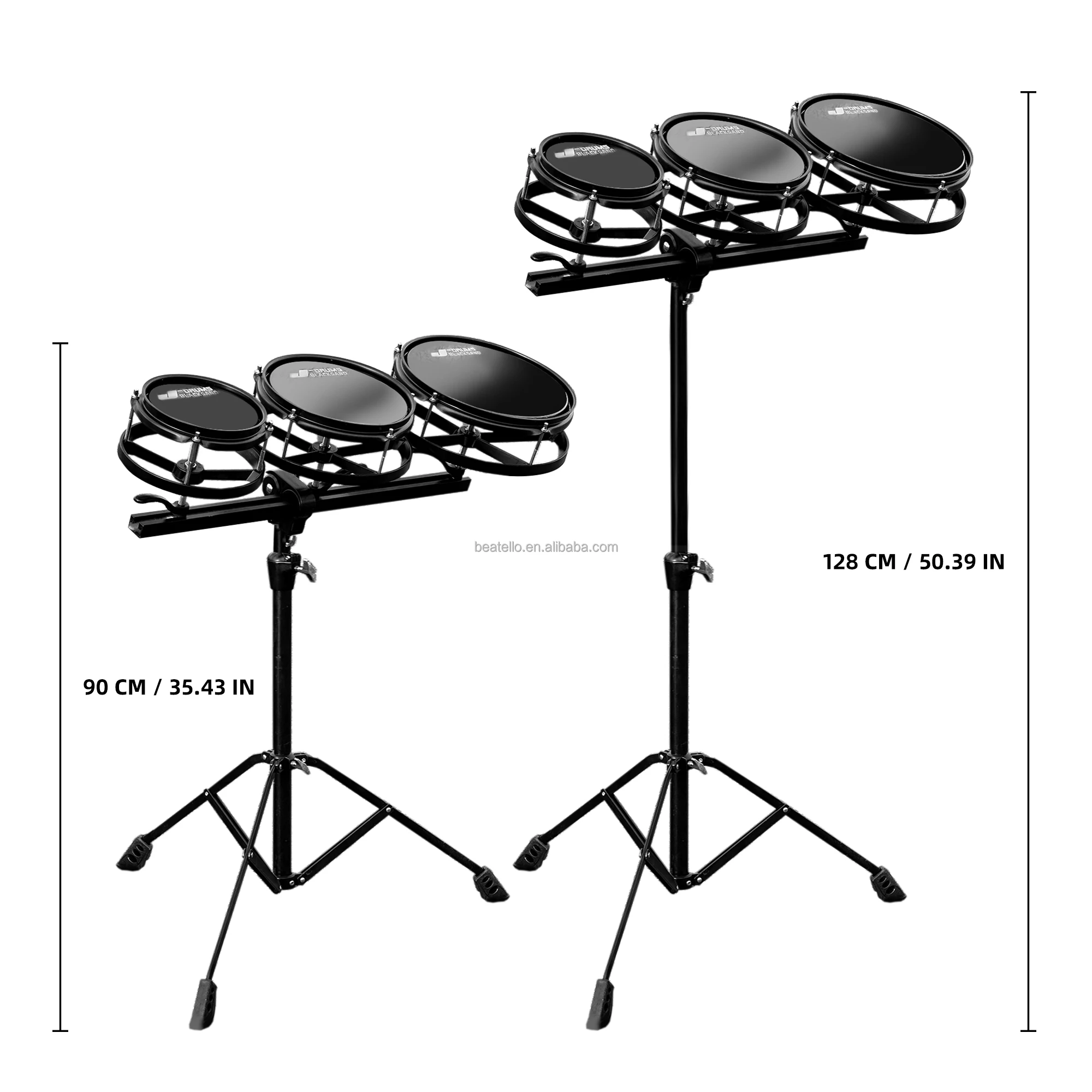 Beatello JBK 3Pc Roto Toms Drum Set - 6'', 8'', 10'' Toms with