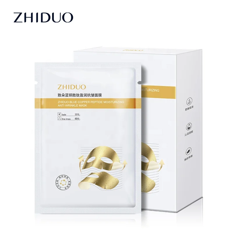 OEM ZHIDUO Extract Blue Copper Peptide Deep Moisturizing Anti Wrinkle Hydrating Cosmetic Facial Mask