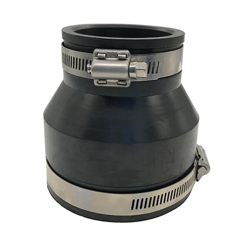 Flex Pvc Rubber Drain Pipe Couplings With Stainless Steel Clamps