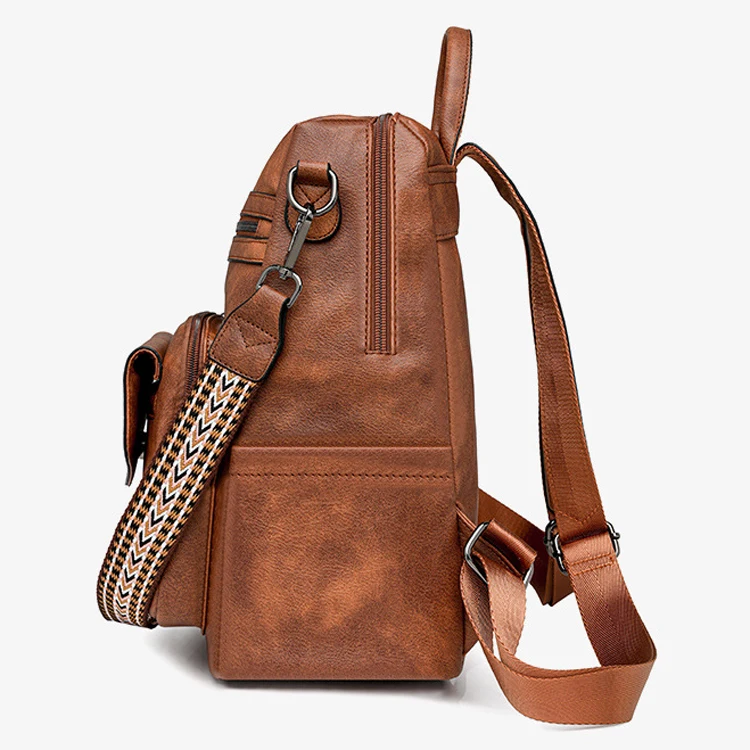 Leather Backpack Purse for Women Designer Ladies Shoulder Bag Fashion Faux Bag FAMITION Women main image 4