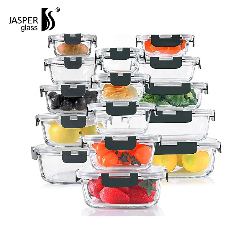 10 Pack Glass Food Storage Containers,Glass Meal Prep Containers With