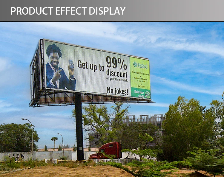 Outdoor Uni-Pole Roadside Billboard Structure Trivision Alloy Design in ...