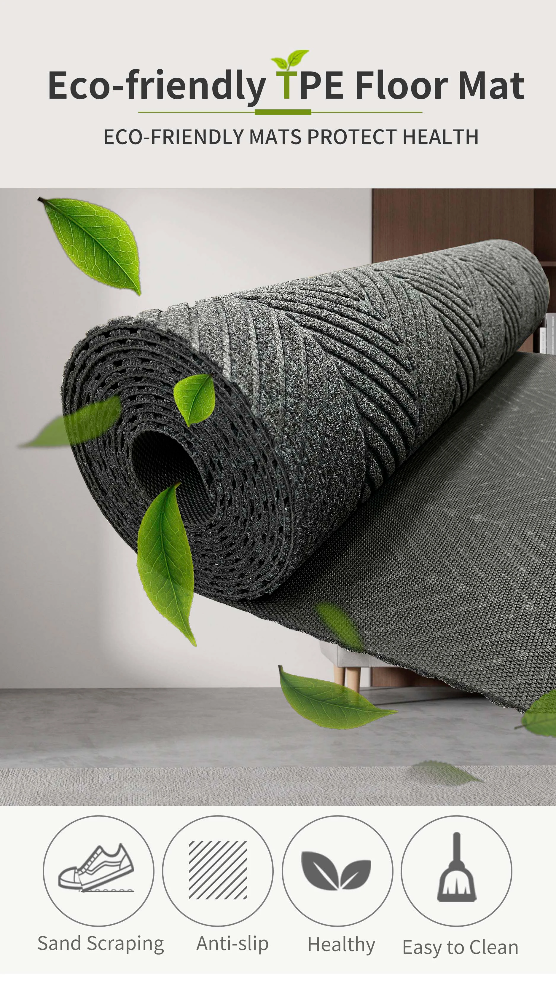 Embossed Mat Restaurant Outdoor Entrance Manufactures Carpet Floor Mat Roll in China(图2)