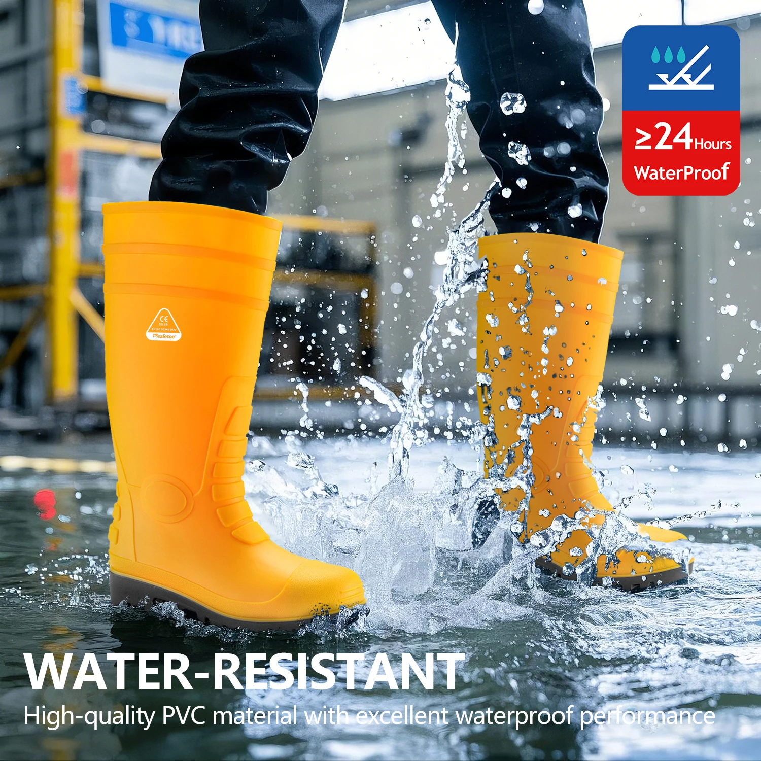 Botas De Agua Altas Mujer Bota De Lluvia Pvc Goma Seguridad