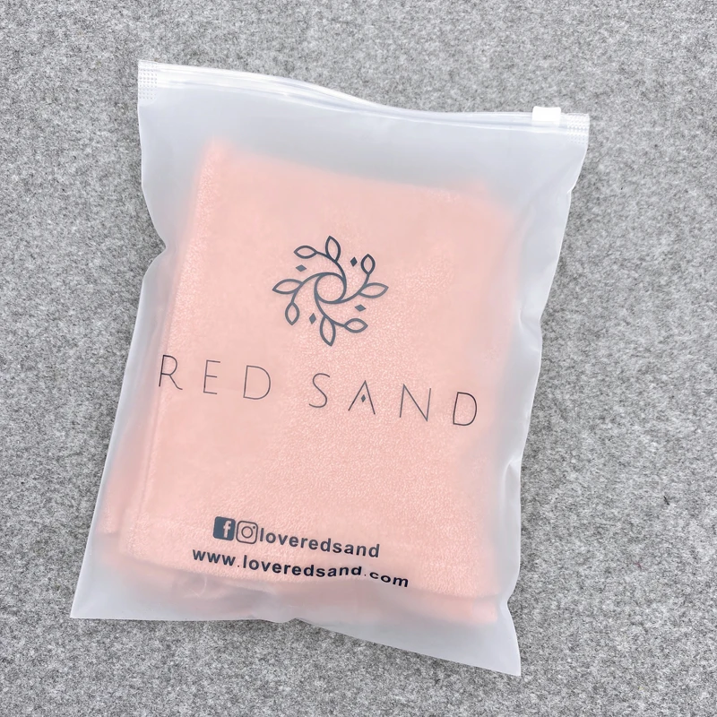 Custom Small Printed LOGO Plastic PVC Frosted Zip Lock Bikini Swimwear Beachwear Panties Packaging Zipper Bag