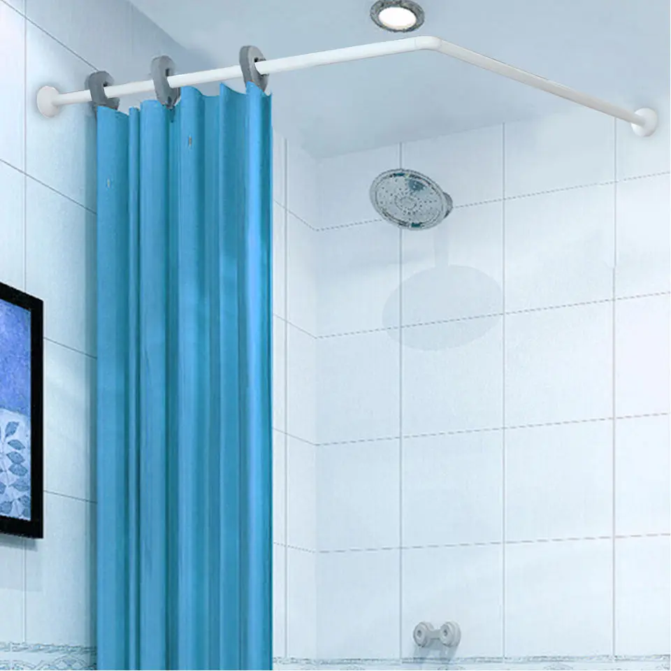 Custom U/l Shape Shower Curtain Rod 90*90cm Bath L Rod Shower Curtain ...