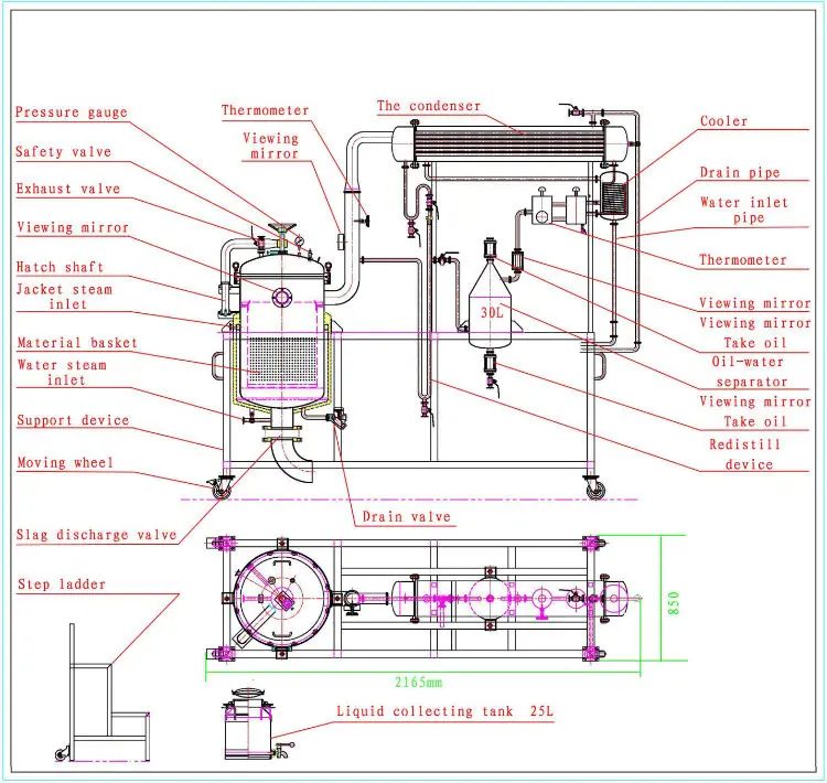 500L Essential Oil Distiller - Efficient Steam Extraction