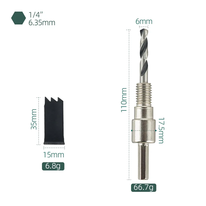 Adjustable Universal Woodworking Hole Opener Plank Plasterboard Plastic Aluminum Hole Punching Tool Hole Opening Drill