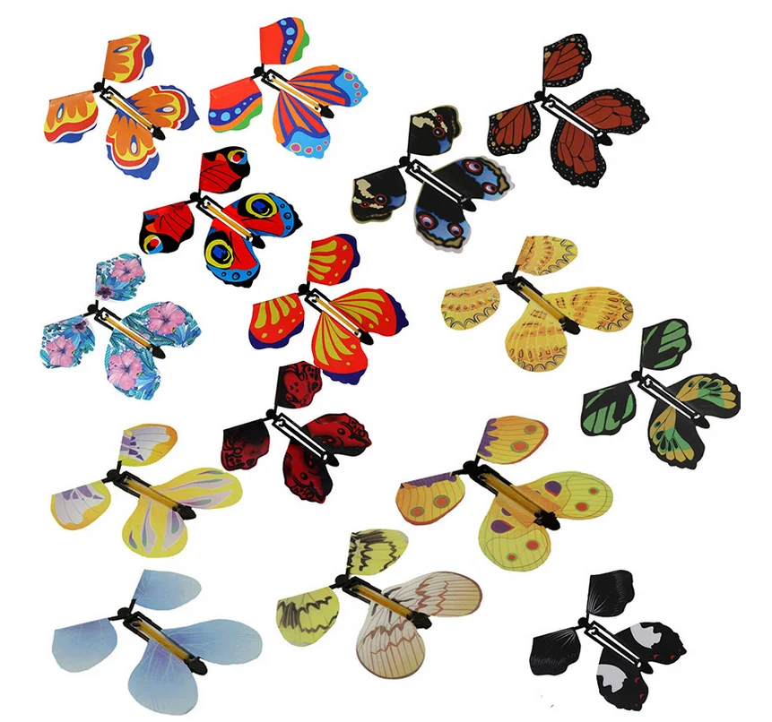 
 Amazon Волшебная 3D Летающая бабочка карта заводная Бабочка Фея резиновая повязка игрушки сюрприз  