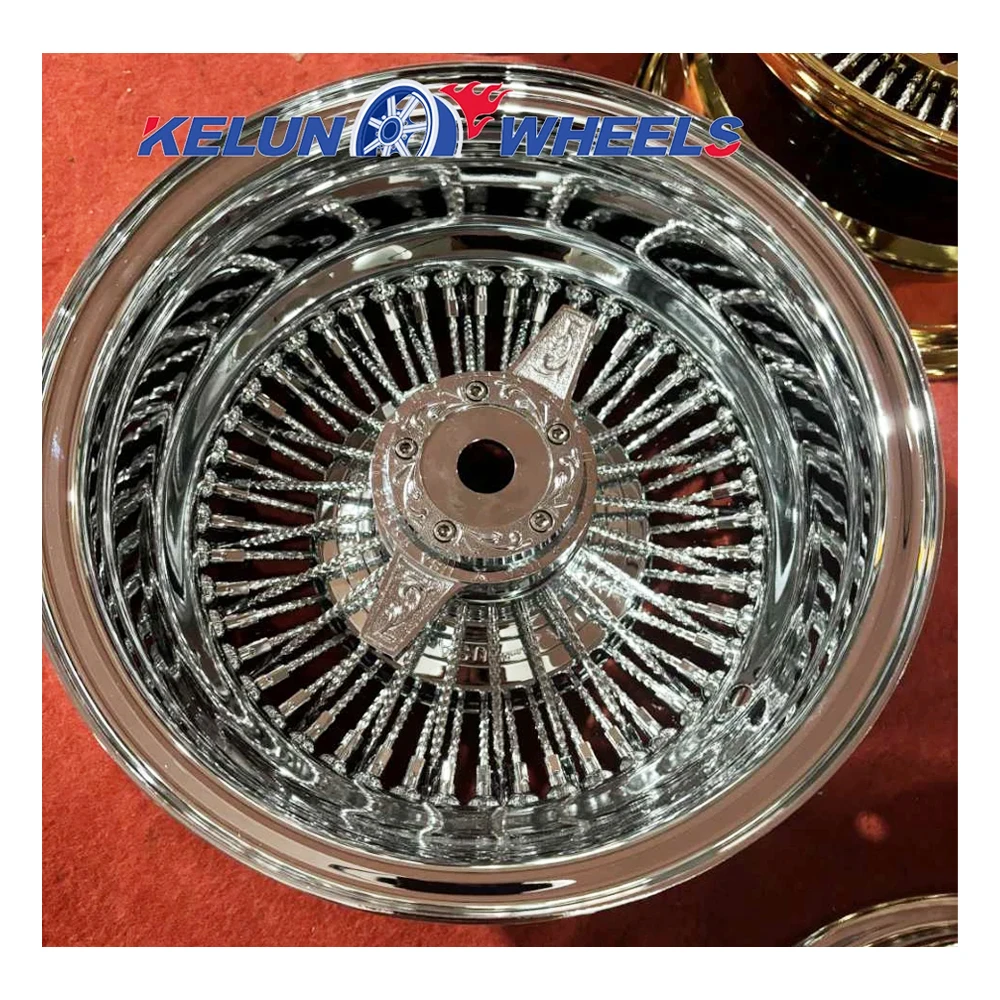 New Dayton Wire Wheel 13/14 Inch Chrome Spoke Rims, 5x114.3mm Bolt