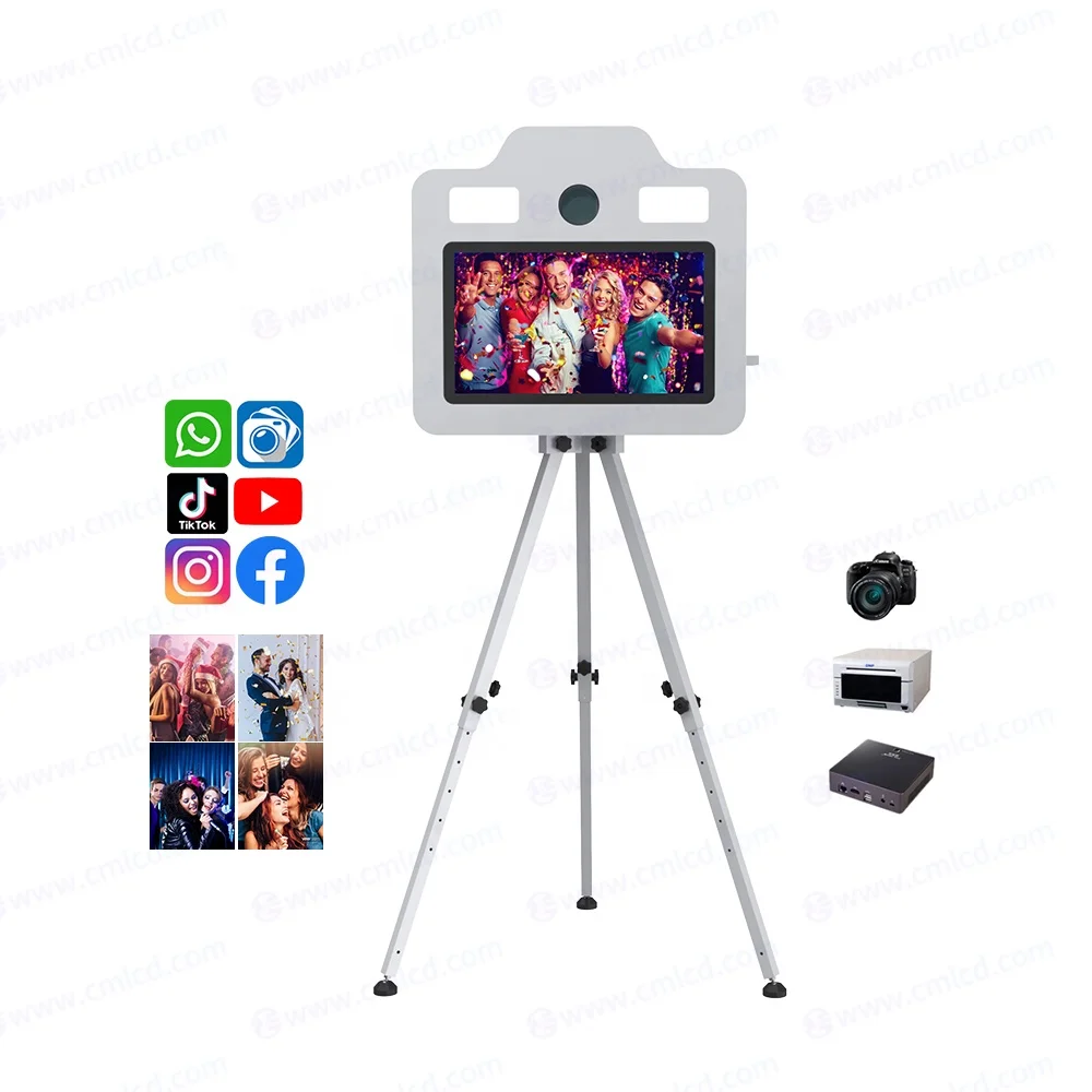 DSLR Photobooth Shell Machine Selfie Station Kiosk DNP HITI Printer Instant Print Touch Screen Monitor Camera Photo Booth Box