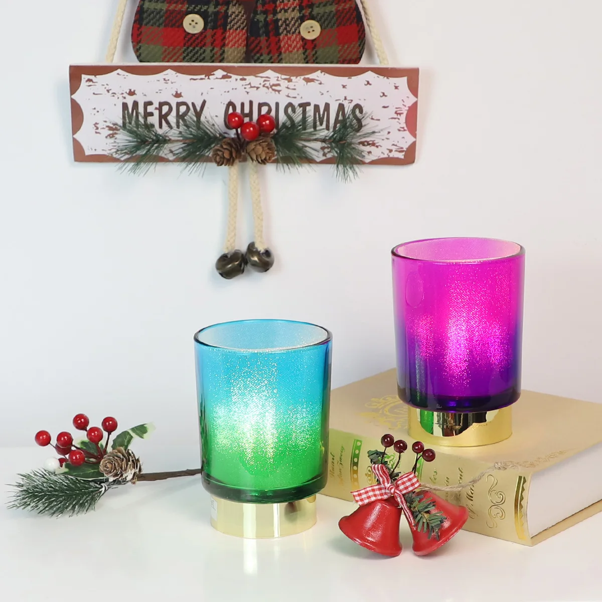 christmas decoration supplies 2024 giant christmas decoration glass candle holder glass candle holders