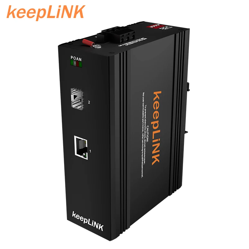 KeepLiNK DIP Switch Industrial PoE 2 Port Network Switch 24v Power Supply