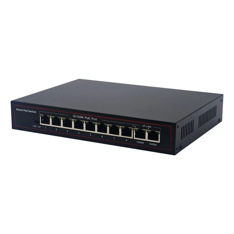 Công tắc PoE không tiêu chuẩn 10/100M 8 cổng PoE với 2 cổng uplink Gigabit 45+78- 24V 12V POE Switch