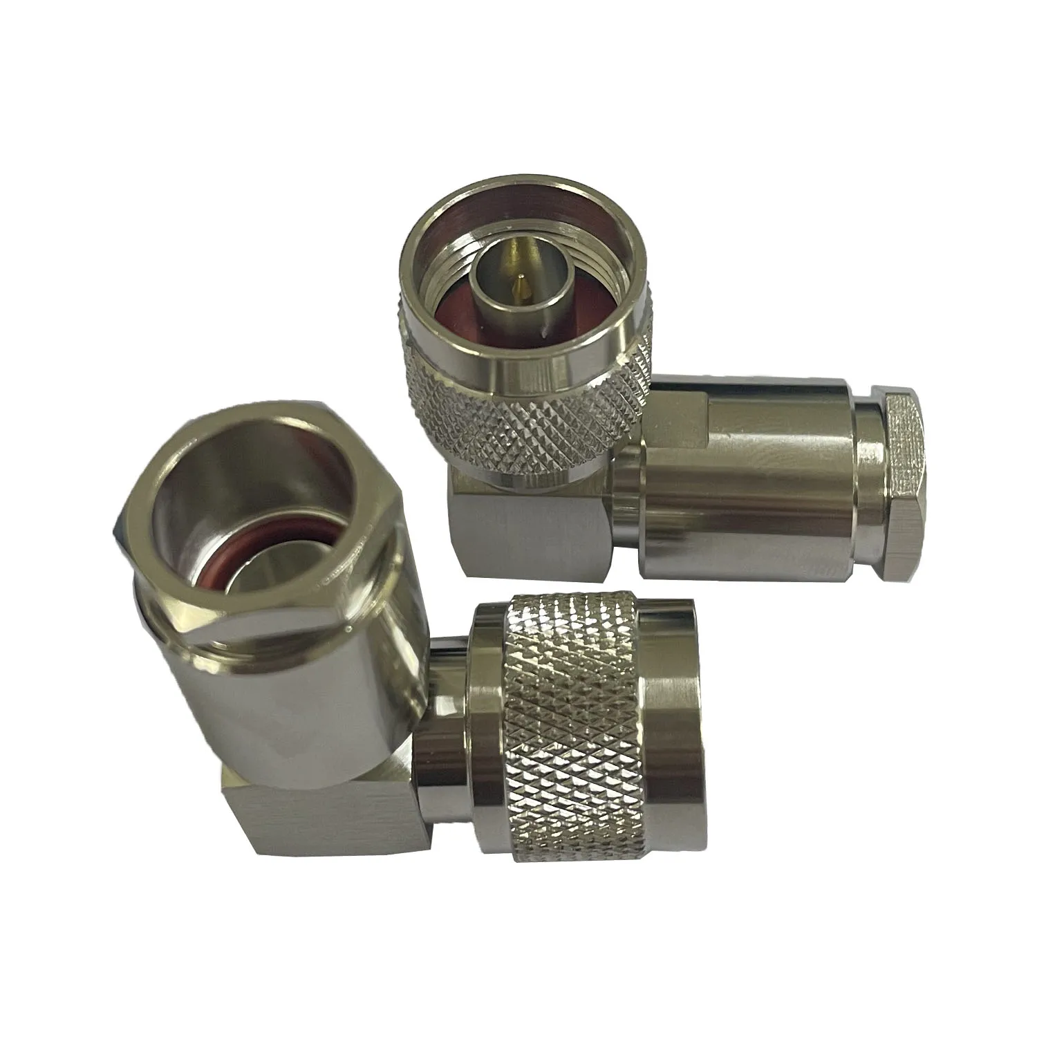 All Copper Nickel Plating N-JW9 Connector RF Bent Male N Connector for 500 Cable
