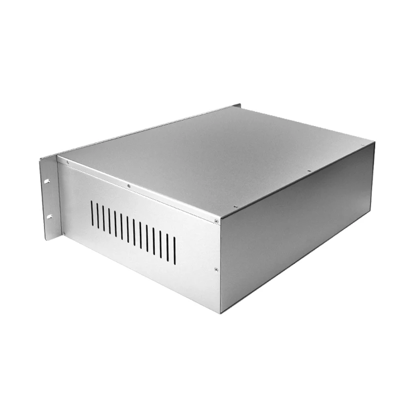 Factory Oem Custom Sandblast Anodized Aluminum Alloy Cabinet Enclosure 19inch 1U 2U 3U 4U Server Rack Mount Chassis Short Case