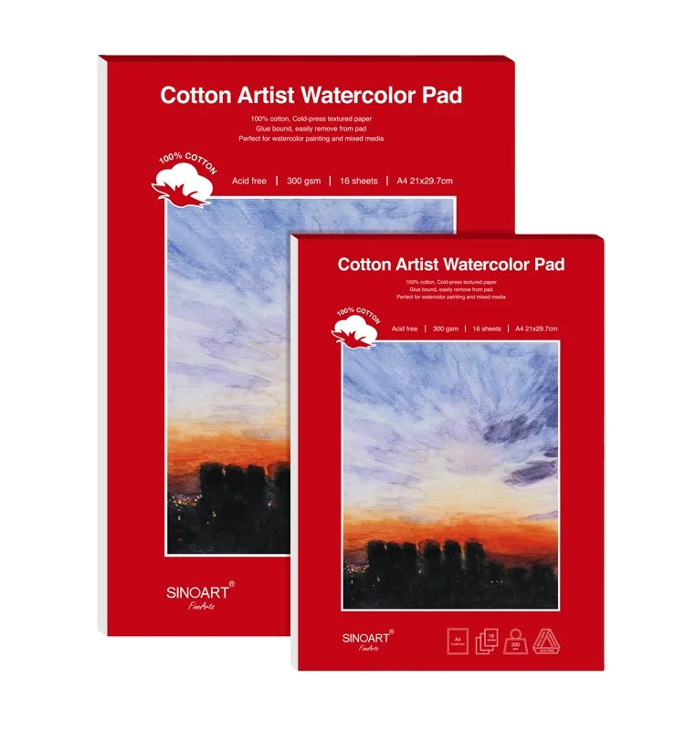 Sinoart 300gsm Acid Free Paper 16 Sheets A5 A4 A3 100 Cotton Artist