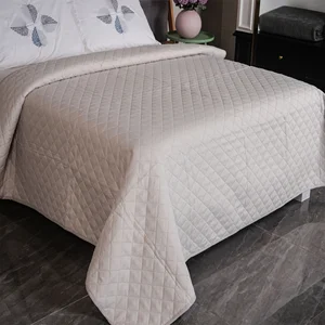 Microfiber Quilts Velvet Embroidery Ultrasonic Embossing Quilt Bedding Set for Living Room
