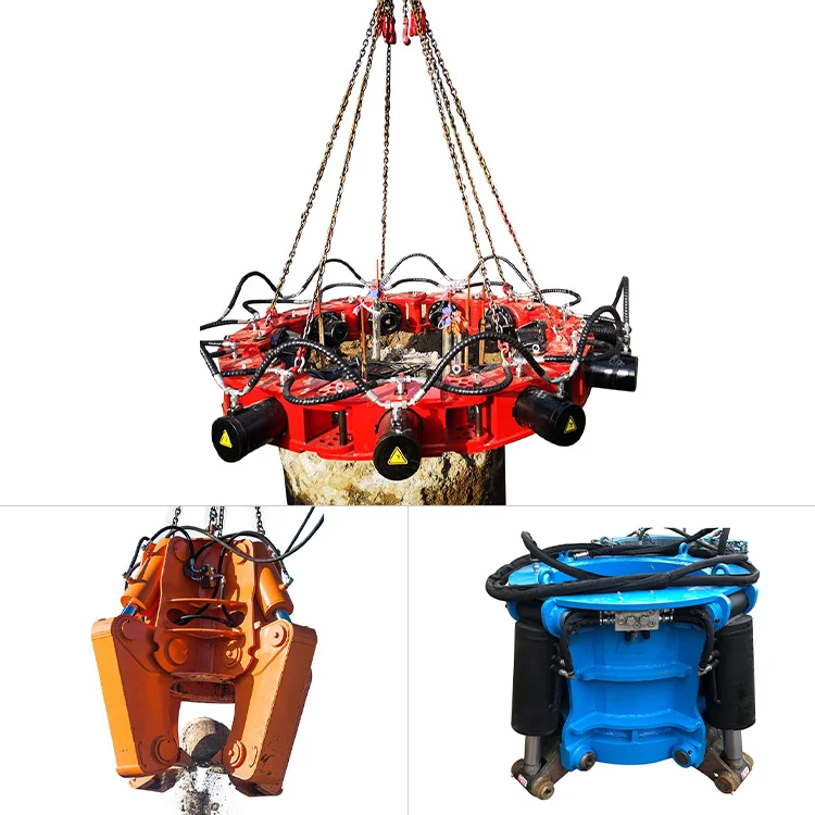 Pile Head Breaking Machine for Cutting Concrete Foundation 13 Modules Hydraulic Concrete Pile Crusher Could Break 2m Piles