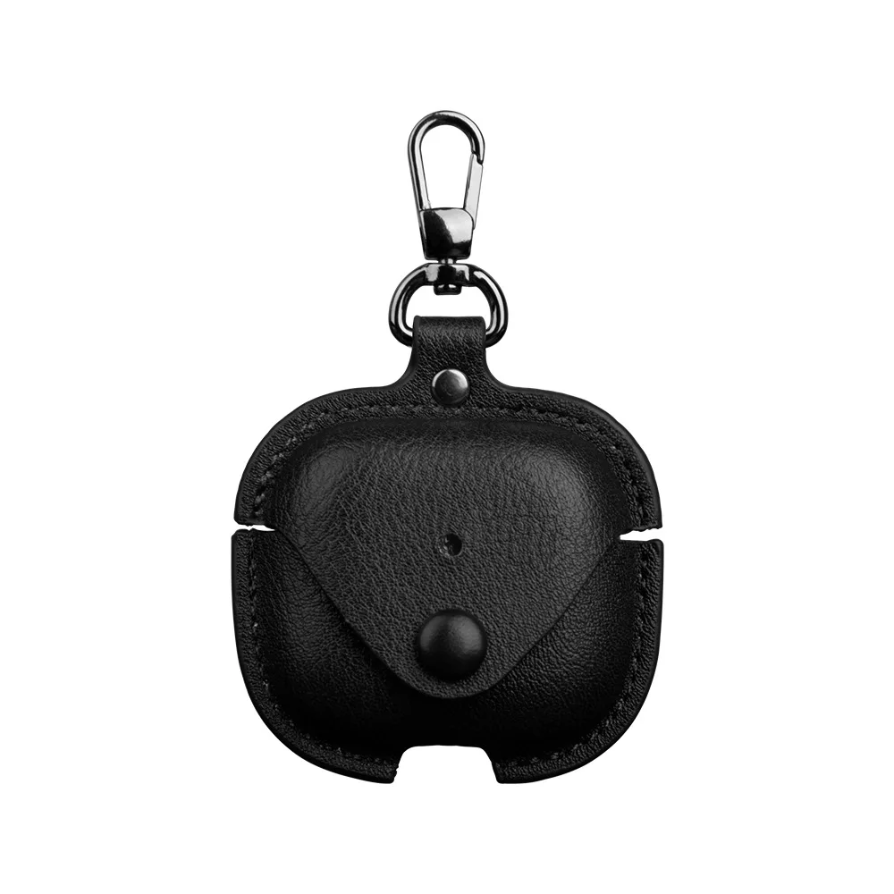 Maxjoy Funda Protectora Fibra De Carbono Para AirPods 1ª Y 2ª Generación, Funda A Prueba De Golpes Con Llavero De Acero Inoxidable, Negro