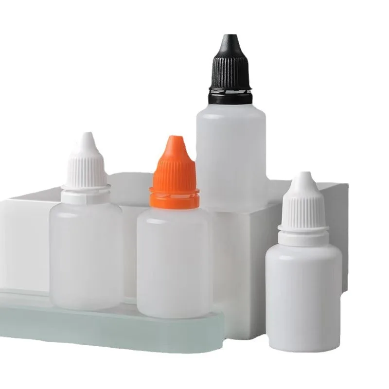 Wholesale 3 ml 5 ml 10 ml 15 ml 20 ml 30 ml 50 ml and 100 ml PE Plastic Soft Eye Glue Squeeze Dropper Bottles
