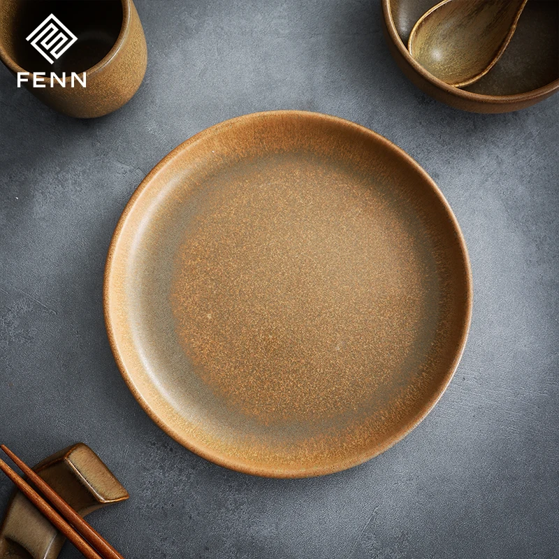 product fenn oven safe japanese style antique ceramic 725 inch cake dessert plate sushi plates glazed dinnerware durable porcelain dish-63