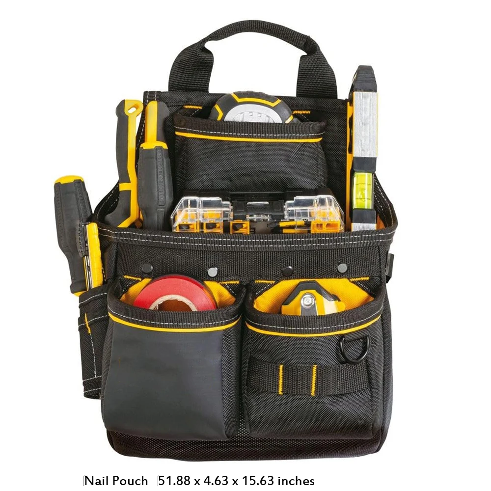 ISO9001 Factory Durable Tool Belt Premium Carpenter Electrician PU Waist Tool Bag