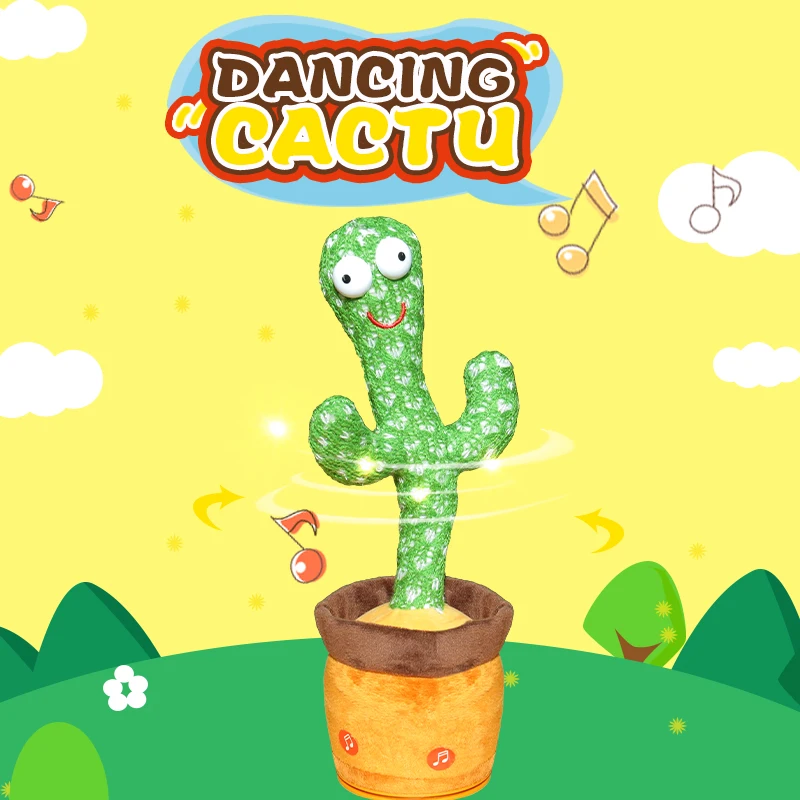 Hot Sale Products Cute Stuffed Flowerpot Twisting Dance Cactus Doll Talking  Singing Music Dancing Cactus Plush Toy