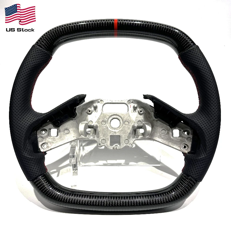 Carbon Fiber & Perforated Leather Steering Wheel for Chevrolet Corvette C8