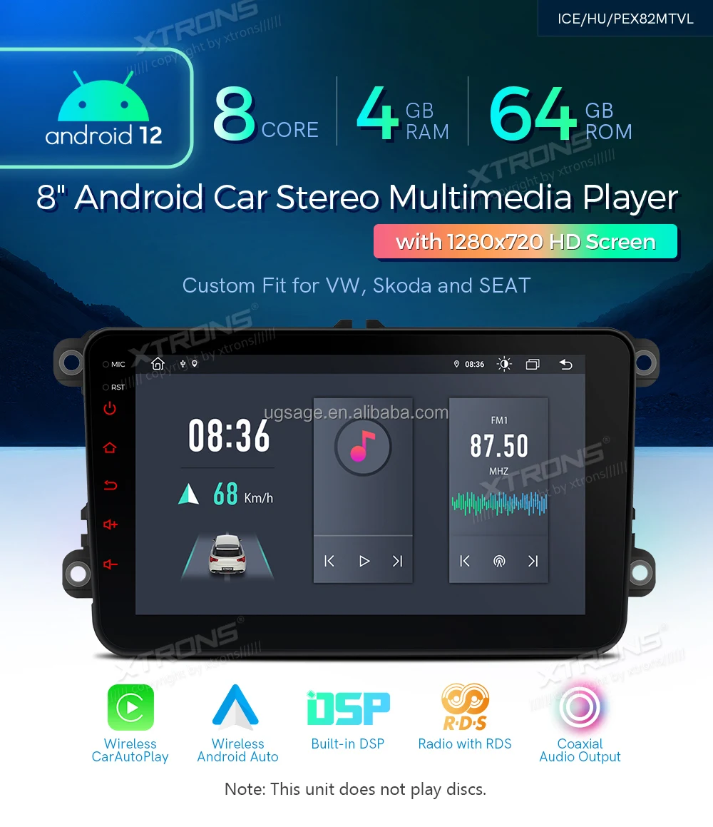 Autoradio estéreo Android 12 de 9 Pulgadas para Seat Leon MK2 2005-2012  Android carplay inalámbrico para vehículos con Pantalla táctil, con