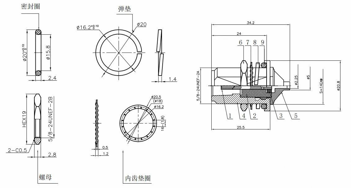 N-KYB2 Coaxial Connector All Copper N Female Connector With Thread for RG405 and RG086 Cables factory